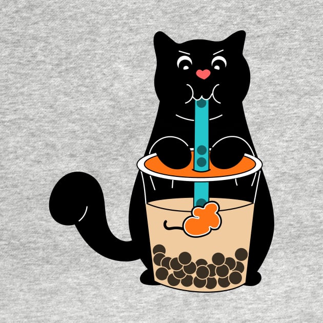 Cat with Boba, Boba Cat by Bitycat